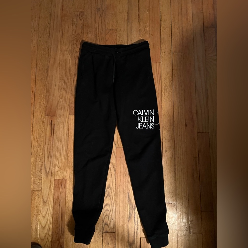 Like New Boys Calvin Klein Black Joggers Size 16